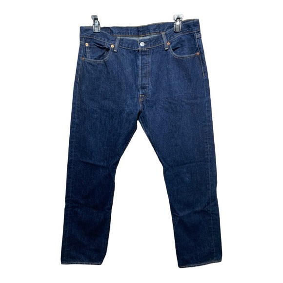 Levi’s 501 Button Fly Jeans Dark Blue Size 36”x 32” - Picture 1 of 4